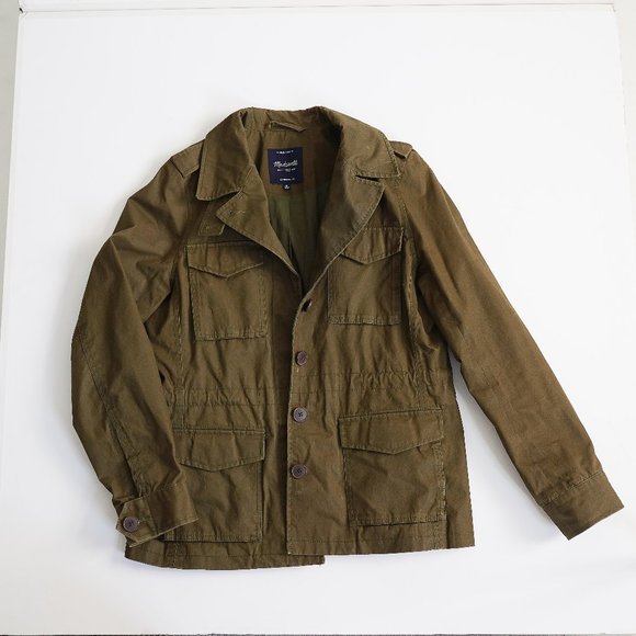 Madewell Outbound Jacket M Womens Desert Olive Green Pockets Button Front - Picture 1 of 5